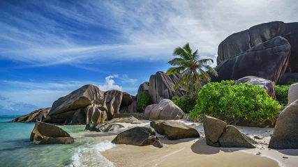 Papier Peint photo Anse Source D'Agent, île de La Digue, Seychelles Plage paradisiaque à anse source d& 39 argent aux seychelles 115
