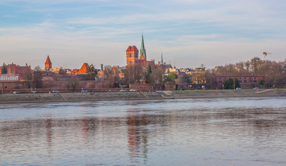 Obraz premium Torun old town at amazing sunset, Poland