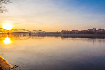 Fototapeta premium Torun old town at amazing sunset, Poland