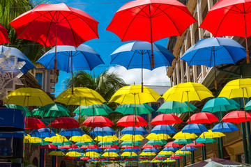 Fototapeta na wymiar parasols st. louis mauritius