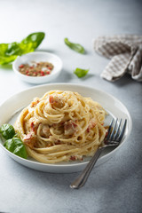 Homemade pasta Carbonara