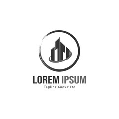 Building logo template design. minimalist building logo with modern frame