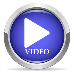 video icon. Round bright blue button.