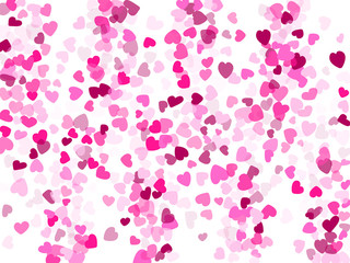 Hearts confetti flying vector background graphic design.