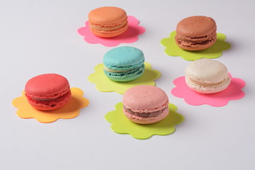 Fototapeta na wymiar French colorful macarons for dessert