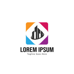 Building logo template design. minimalist building logo with modern frame