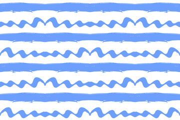 Seamless pattern with blue waves, grungy background.