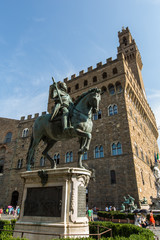Piazza della Signoria in Florence. Medieval buildings