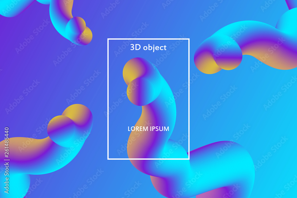 Aufkleber fluid 3d abstract background. futuristic liquid gradient shapes design. vector eps10.