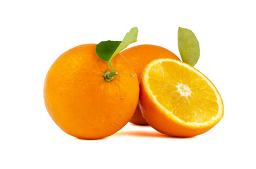 Navel Orange isolated on white background.