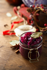 Homemade pickled red cabbage