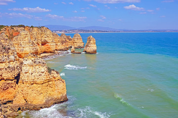 Natural rocks at Ponte Piedade in Lagos Portugal