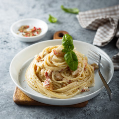 Homemade pasta Carbonara