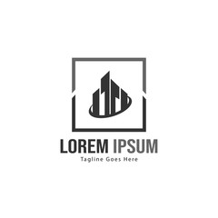 Building logo template design. minimalist building logo with modern frame