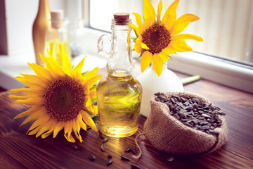 sunflowers seeds, oil and sunflowers