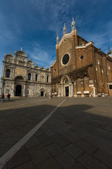 Fototapeta na wymiar A view of Renaissance Basilica of Saints Giovanni and Paolo in Venice