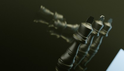 3D illustration of king chess