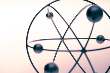 Molecule and DNA model in studio