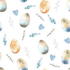 Watercolor easter seamless pattern