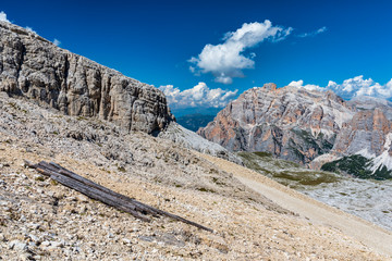 Breathtaking view of the Cortina Dolomites. Unique show. Italy