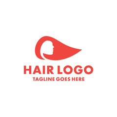 Hair Logo Design Inspiration. Flat And Beauty Icon. Mascot Character Symbol. Fashion Graphic Vector. Simple And Unique Logotype. Women Concept For Salon And Spa.