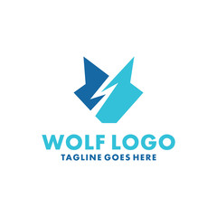 Obraz premium Wolf Logo Design Inspiration. Flat And Modern Icon. Face Animal Character Symbol. Fox Graphic Vector. Royal And Unique Logotype. Emblem Animal For Company,Business and Brand.