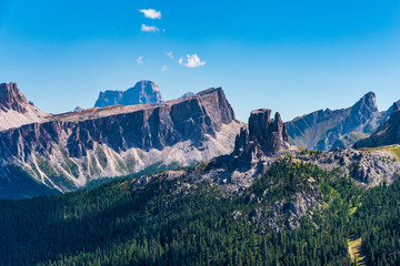Breathtaking view of the Cortina Dolomites. Unique show. Italy