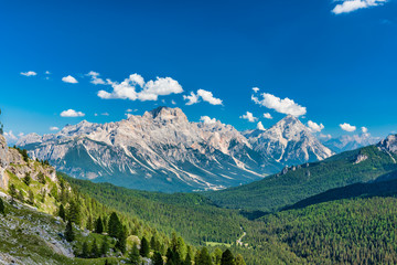 Breathtaking view of the Cortina Dolomites. Unique show. Italy