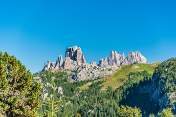 Breathtaking view of the Cortina Dolomites. Unique show. Italy