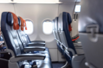 Fototapeta premium Blurred Picture of Cabin an airplane as Background