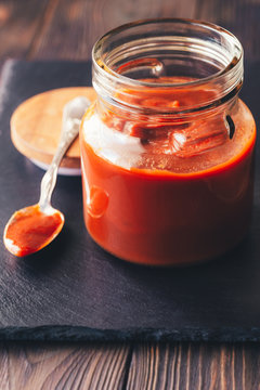 Barbecue Sauce In The Glass Jar