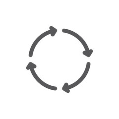 Reload and repeat line icon.