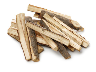 Pile of firewood isolated on a white background