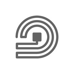 RFID and wireless tag line icon.