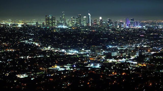 Aerial view over Los Angeles by night - travel photography