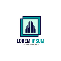Real estate logo template design. minimalist Real estate logo with modern frame