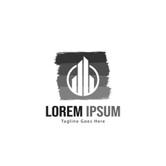 Real estate logo template design. minimalist building logo with modern frame