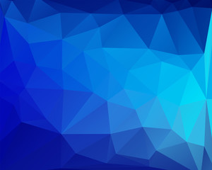 Obraz premium blue polygon abstract backgroun shade from dark to bright