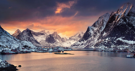 Winter in Norwegen - obrazy, fototapety, plakaty