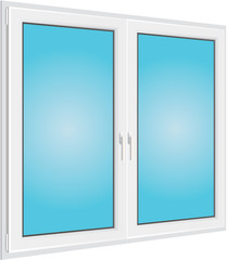 white closed window on isolated background. Vector illustration.