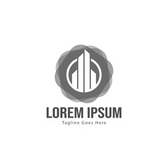 Real estate logo template design. minimalist building logo with modern frame