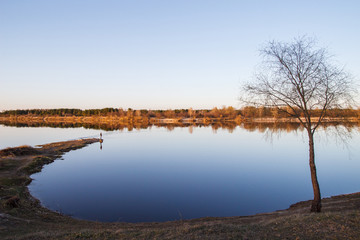 river reflected beautiful clouds
