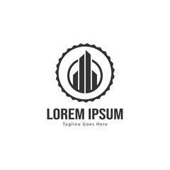 Real estate logo template design. minimalist building logo with modern frame