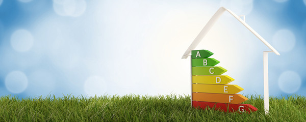 3d-illustration symbol house energy efficiency