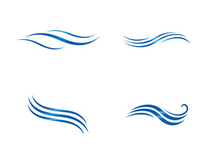 Water Wave Logo Template. vector Icon illustration