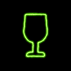 green neon symbol wine glass