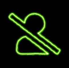 green neon symbol user slash
