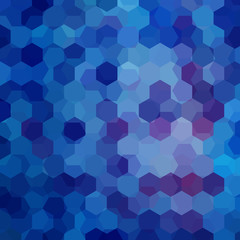 Fototapeta na wymiar Geometric pattern, vector background with hexagons in blue, purple  tones. Illustration pattern
