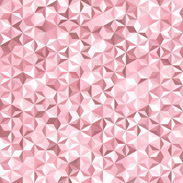 Background of pastel pink, white geometric shapes. Seamless mosaic pattern. Vector illustration