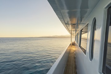 Corridor of luxury yacht